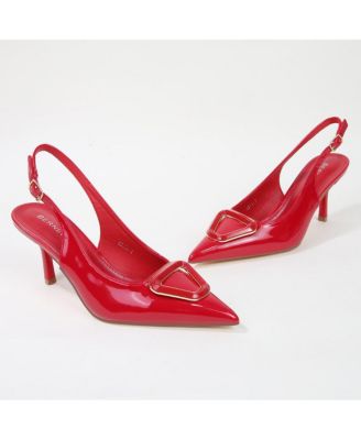 Ceira Patent Slingback Pump with Metallic Accent