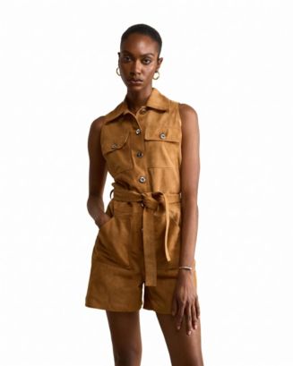 Furniq UK Women's Suede Romper, Created for Macy's - Macy's
