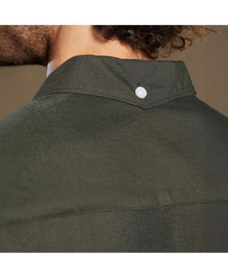 Men's Olive Green Breezy Wrinked Relaxed Shirt