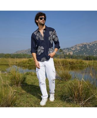 Men's Navy Blue Maxi-Flora Shirt