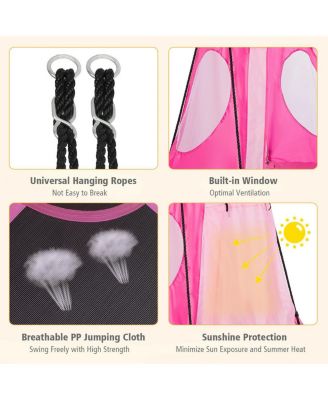 40'' Kids Hanging Chair Swing Tent Set Hammock Nest Pod Seat