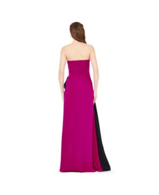 Women's Contrast Bow Detail Crepe Gown