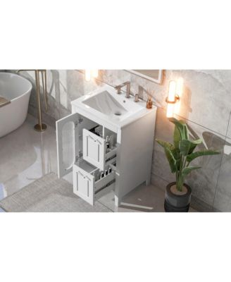 24" Bathroom Vanity with Sink, 2 Drawers and Door, Adjustable Shelf