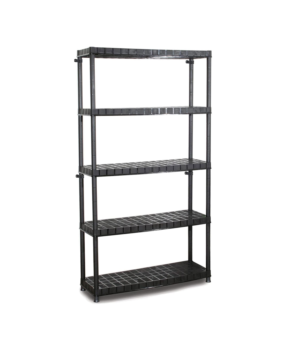 Optimo 16 inch 5 Tier Plastic Storage Shelves, Black