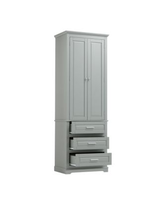 70"H Tall Storage Cabinet with 3 Drawers for Bathroom or Office Use