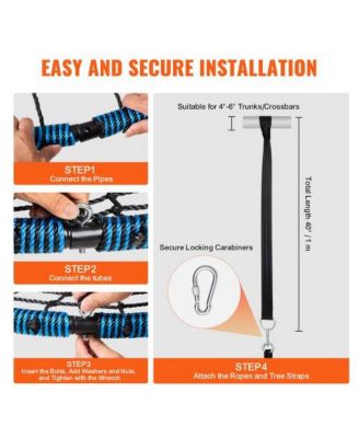 Toddler Outdoor Spider Web Saucer Swing Round Swing Backyard Playground