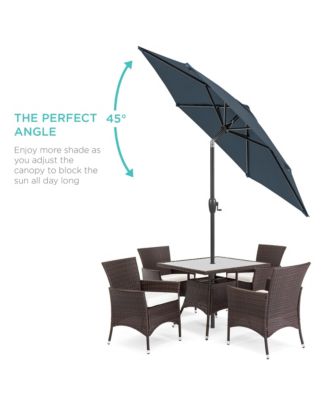 7.5ft Heavy-Duty Outdoor Market Patio Umbrella w/ Push Button Tilt, Easy Crank