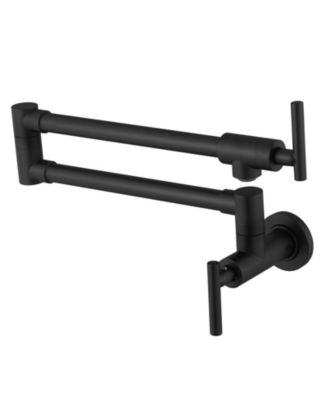 Greenspring Wall Mount Double-Handle Dual Joint Swing Arm Pot Filler Faucet