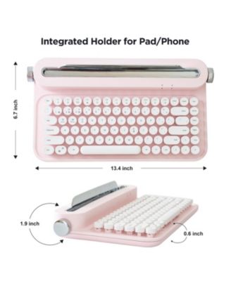 ACTTO B305 Wireless Keyboard, Retro Bluetooth Aesthetic Typewriter Style Keyboard with Integrated Stand