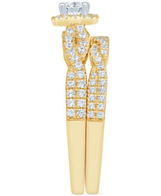 Diamond Halo Braid Style Bridal Set (3/4 ct. t.w.) in 14k Gold