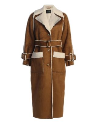 Women's Suede And Sherpa Reversible Coat