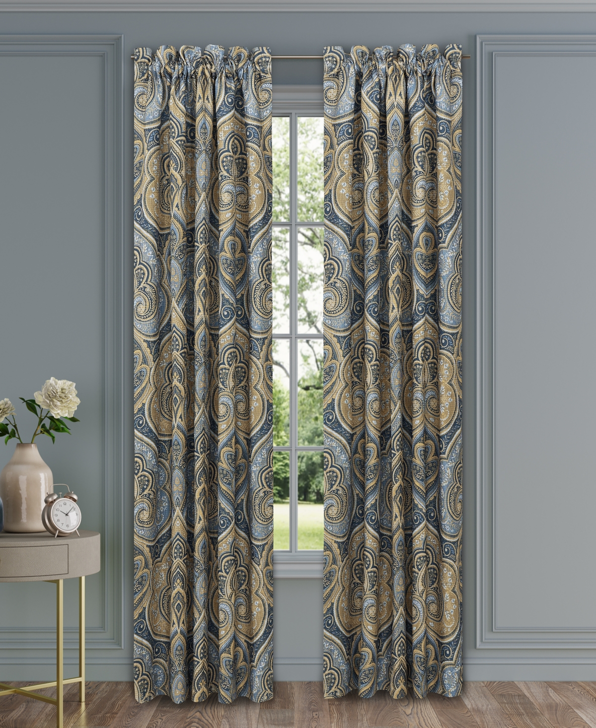 Messina Window Panel Pair, 50" x 84" - Navy