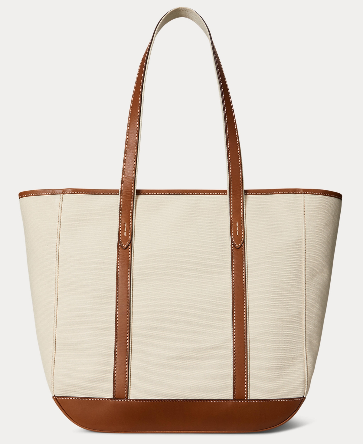 Polo Ralph Lauren Women's Leather-Trim Canvas Shopper Tote