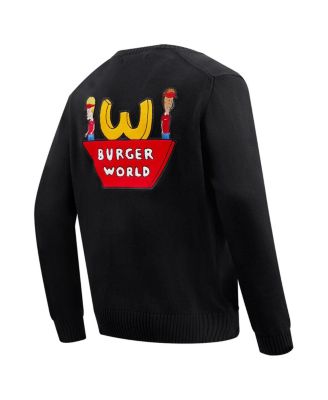 Men's Black Beavis and Butt-Head Burger World Cardigan