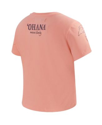 Women's Light Pink Lilo and Stitch Ohana Baby Doll T-Shirt
