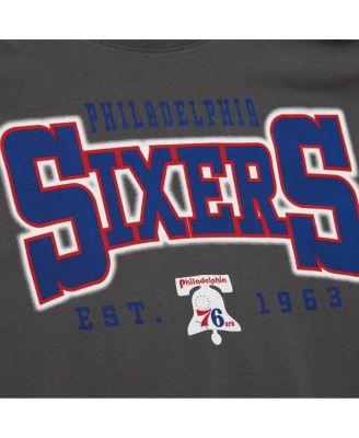Women's Charcoal Philadelphia 76ers Hardwood Classics Oversized Boyfriend T-Shirt