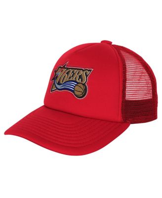 Mitchell & Ness - Big Boy's and Girl's Red Philadelphia 76ers Core Evergreen Trucker Adjustable Hat