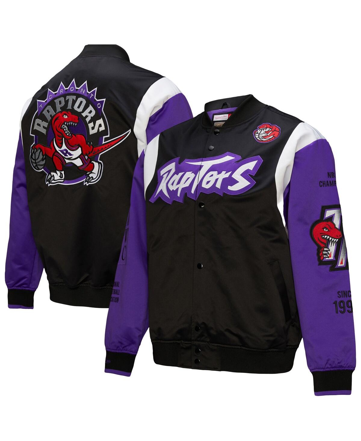Men's and Women's Black Toronto Raptors Vintage Team Origins Satin Full-Snap Jacket - Black