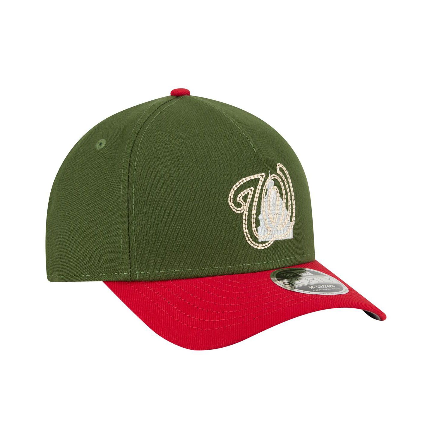 Мужская кепка New Era Dark Green Washington Nationals City Feature 9FORTY A-Frame Adjustable Hat — фото 3