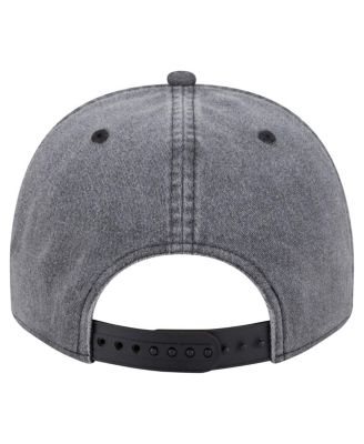 Men's Charcoal Brooklyn Nets Throwback Washed Pre-Curved 9FIFTY Snapback Hat