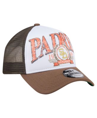 Men's Brown San Diego Padres Distressed 9FORTY A-Frame Adjustable Trucker Hat
