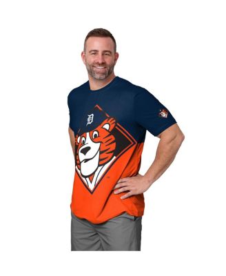 Men's Navy/Orange Detroit Tigers Big Logo Mascot T-Shirt