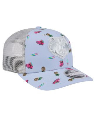 Men's Light Blue/Gray Memphis Grizzlies Adventure Aloha Pattern 9SEVENTY Stretch-Snap Hat