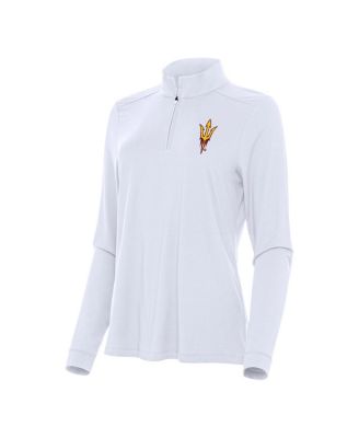 Antigua - Women's White Arizona State Sun Devils Intent Quarter-Zip Top