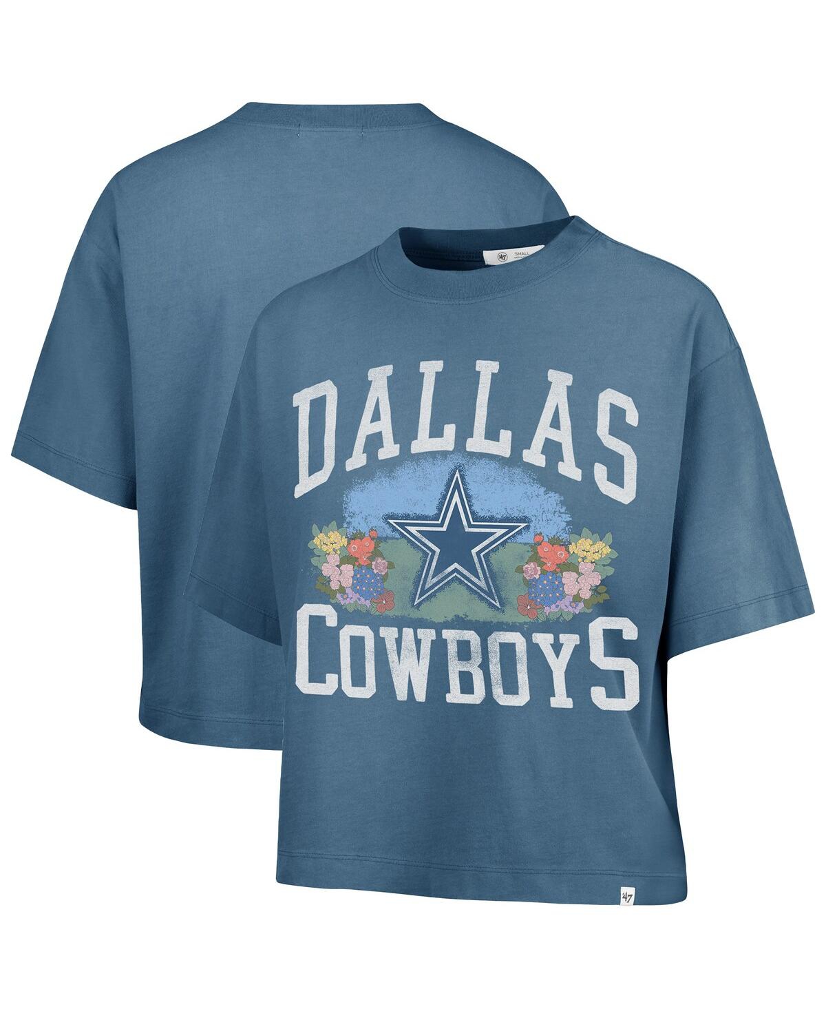 Women's Navy Dallas Cowboys Florentina Montauk Cropped T-Shirt - Navy