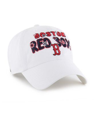 Women's White Boston Red Sox Flower Power Clean Up Adjustable Hat