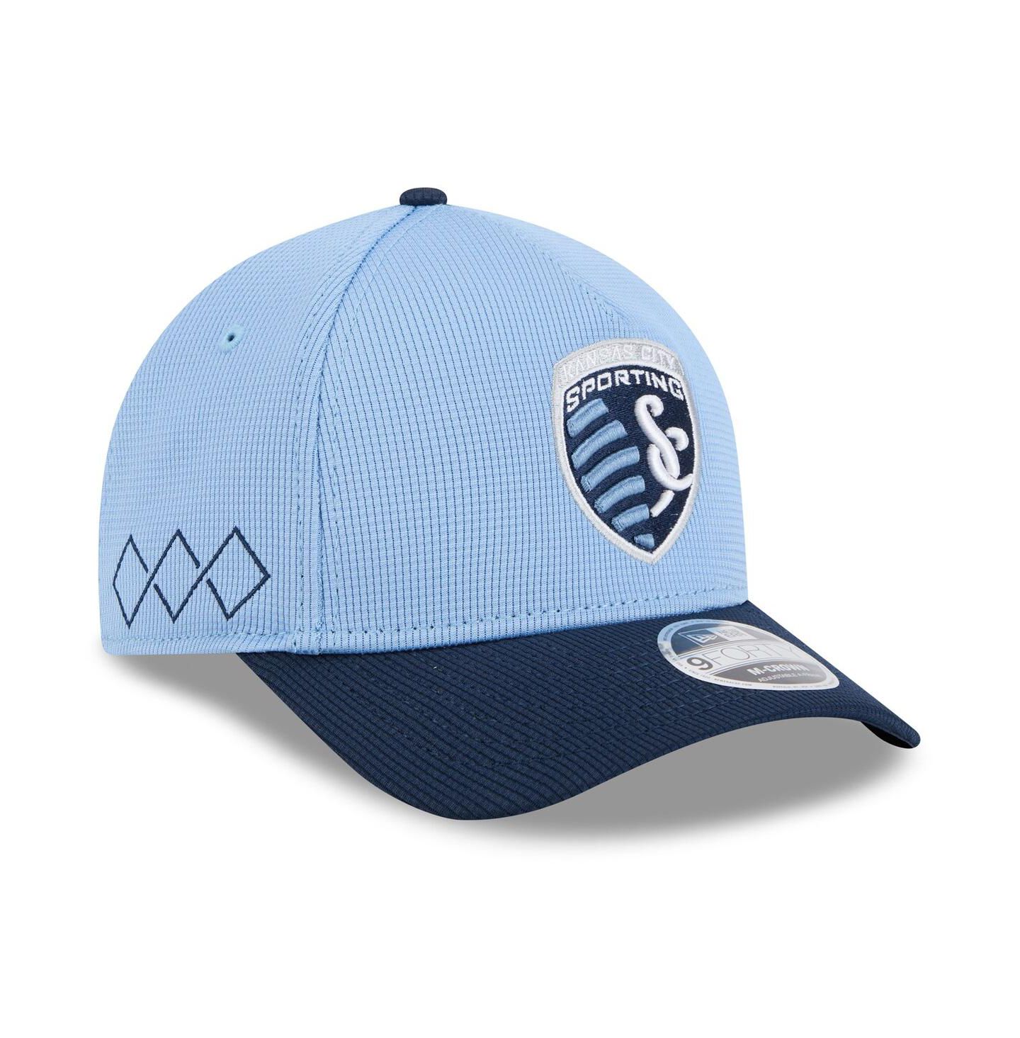 Мужские головные уборы New Era Light Blue Sporting Kansas City 2025 Jersey Hook 9FORTY M-Crown Adjustable Hat — фото 1