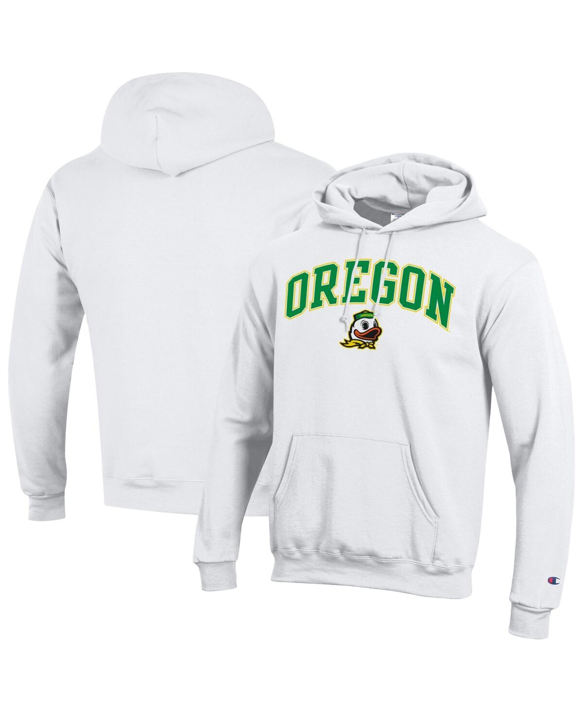 Men'sÂ White Oregon Ducks Arch Over Logo Pullover Hoodie - White