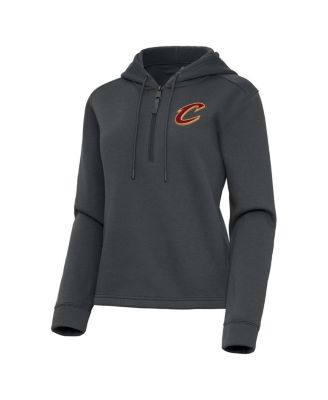 Antigua - Women's Pewter Cleveland Cavaliers Contemporary Quarter-Zip Hoodie
