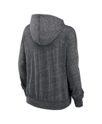 Women's Heather Charcoal New York Jets Team Spirit Gym Vintage Lightweight Hoodie Top