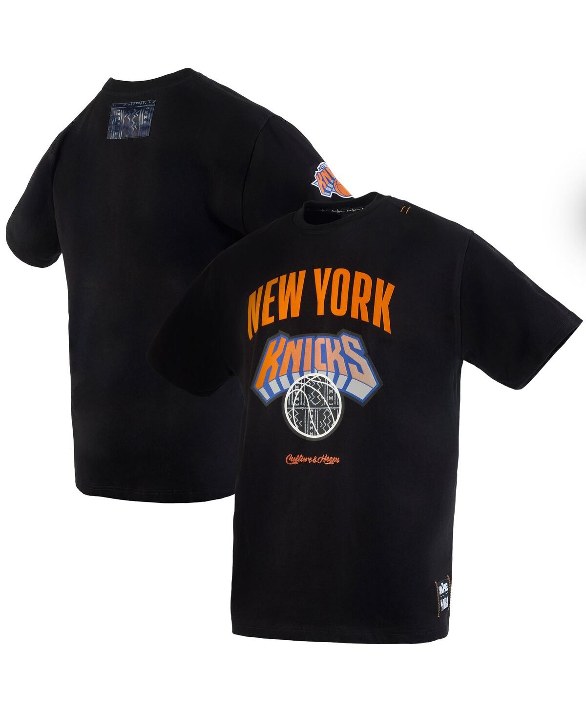 x Nba Men's Black New York Knicks Culture Hoops Collection Premium T-Shirt - Black