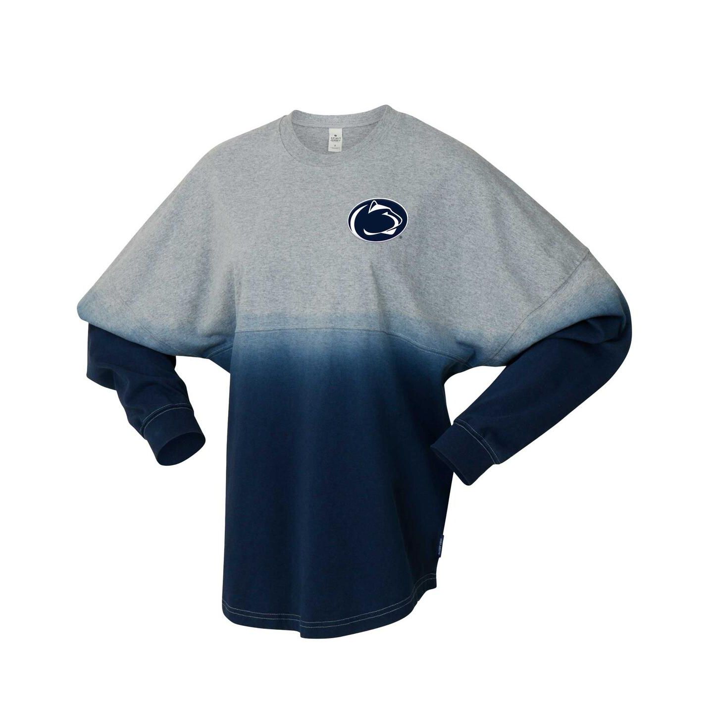 Футболка Spirit Jersey Navy/Gray Penn State Nittany Lions Ombre Long Sleeve — фото 2