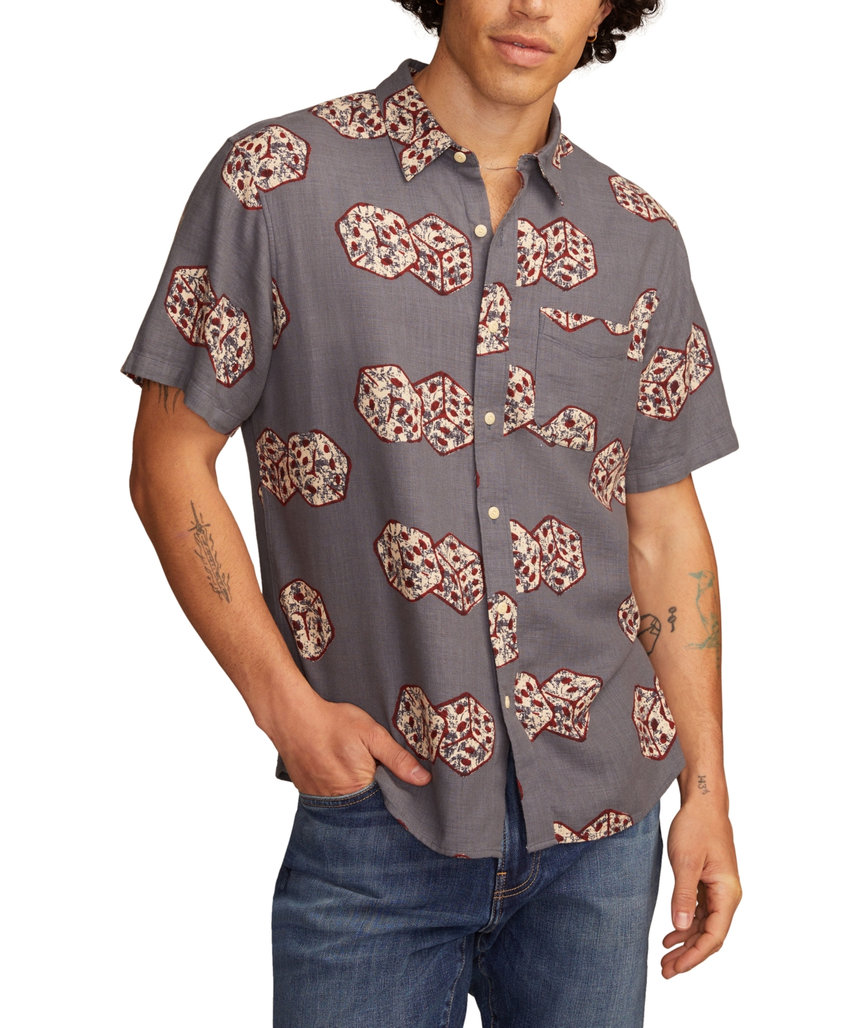 Men's Lucky Dice Graphic Shirt - Blue Multi