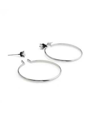 Faux Stone Punk Romance Stone Stud Hoop Earrings