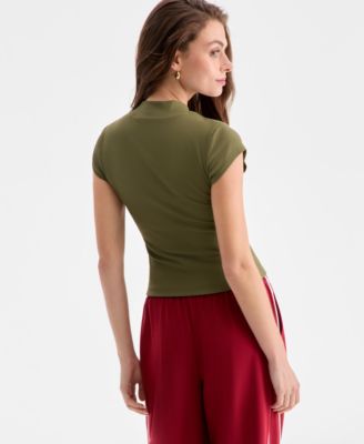 Women's Ribbed Second-Skin Mock-Neck Top, Exclusively at Macy's