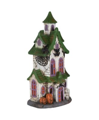 22.75" LED Lighted Haunted House with Skulls Halloween Decoration