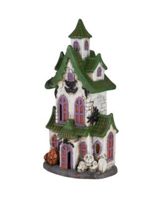 22.75" LED Lighted Haunted House with Skulls Halloween Decoration