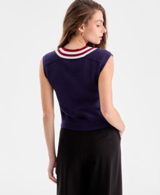Women's Sleeveless V-Neck Sweater Vest, Exclusively at Macy's