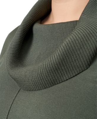 Plus Size Cowlneck High-Low Sweater