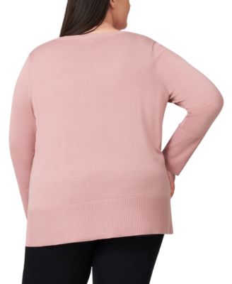 Plus Size Button-Cuff Boat-Beck Sweater