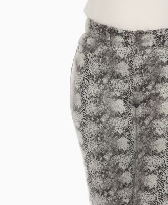 Plus Size Faux Suede Snake Print Pants