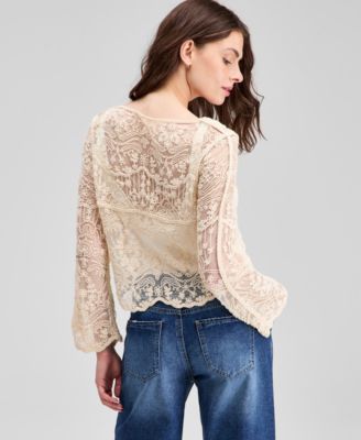 Women's Lace Long-Sleeve Top, Exclusively at Macy's