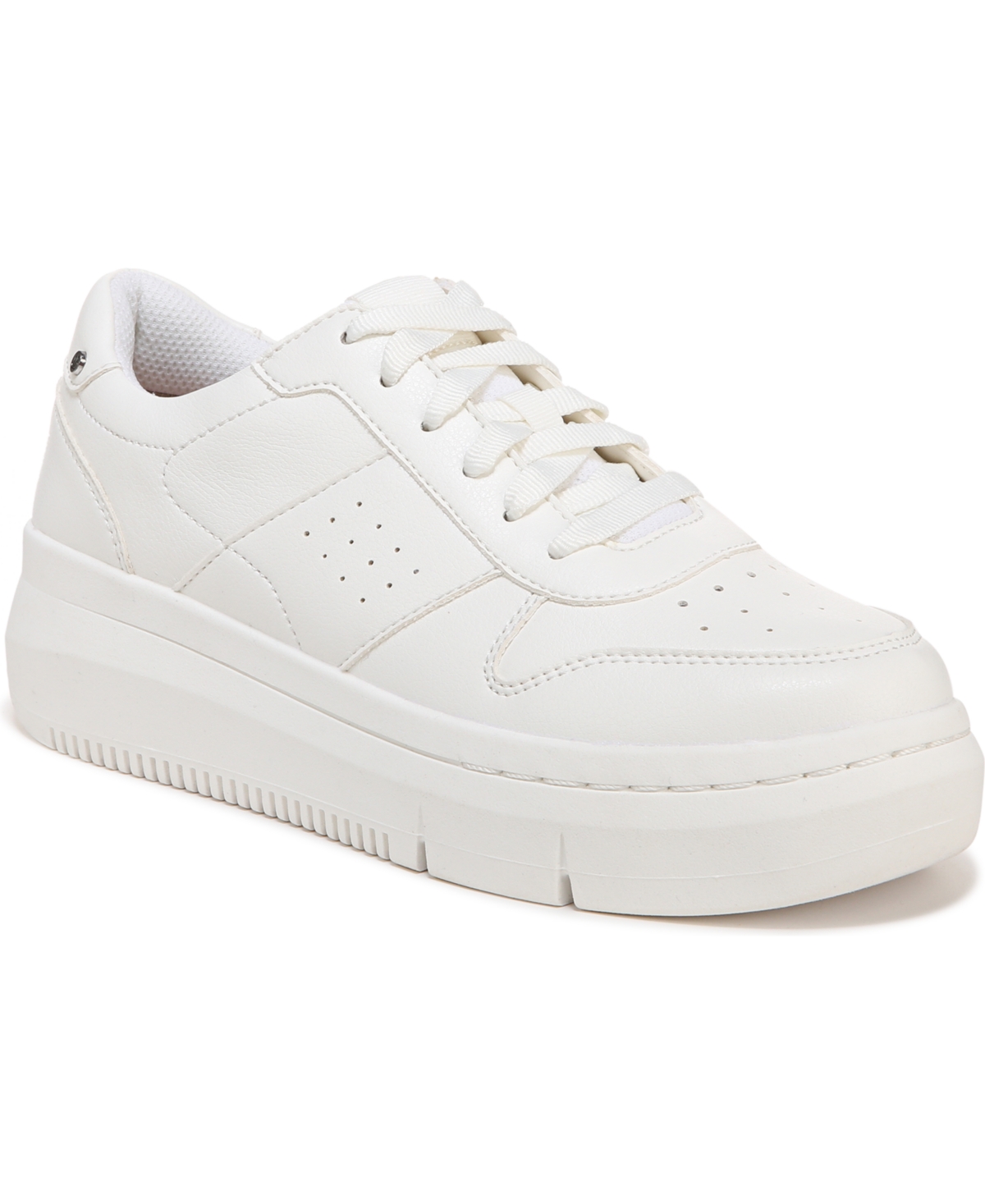 Women's Savoy Lace Up Platform Sneakers - White Faux Leather