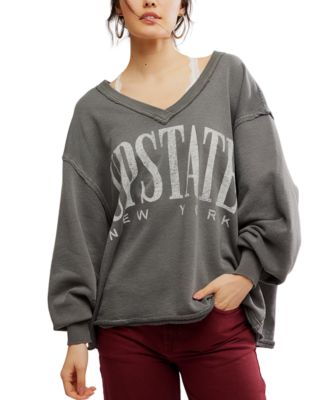Free People - Women's Drop-Shoulder V-Neck Graphic Top
