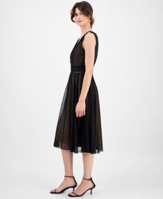 Women's Chiffon Ruched-Waist Dress
