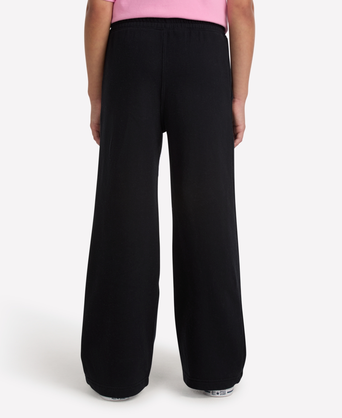 Abercrombie Girls Essential Fleece Wide-leg Pants In Black